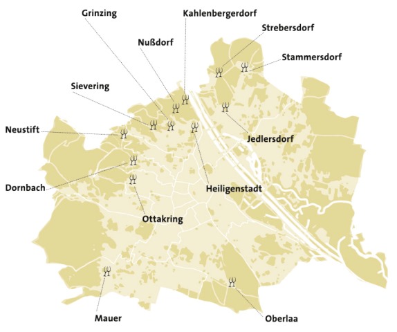 Weinbaugebiete in Wien